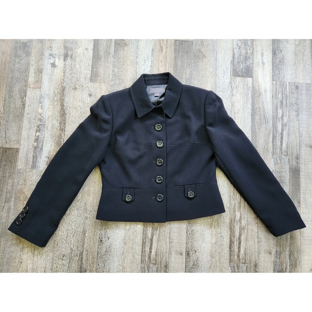 Vintage Women's Liz Claiborne Black 6-Button Blazer with lining Size 4 Petite